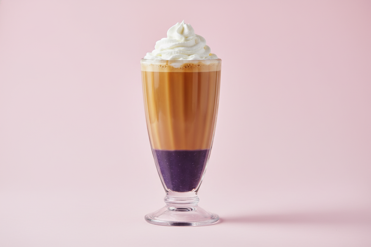 Iced Blueberry Latte & Cream