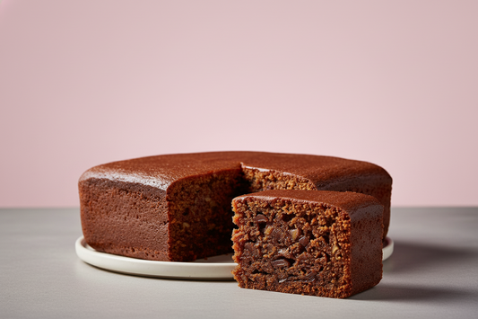 a square date cake and no nuts on top