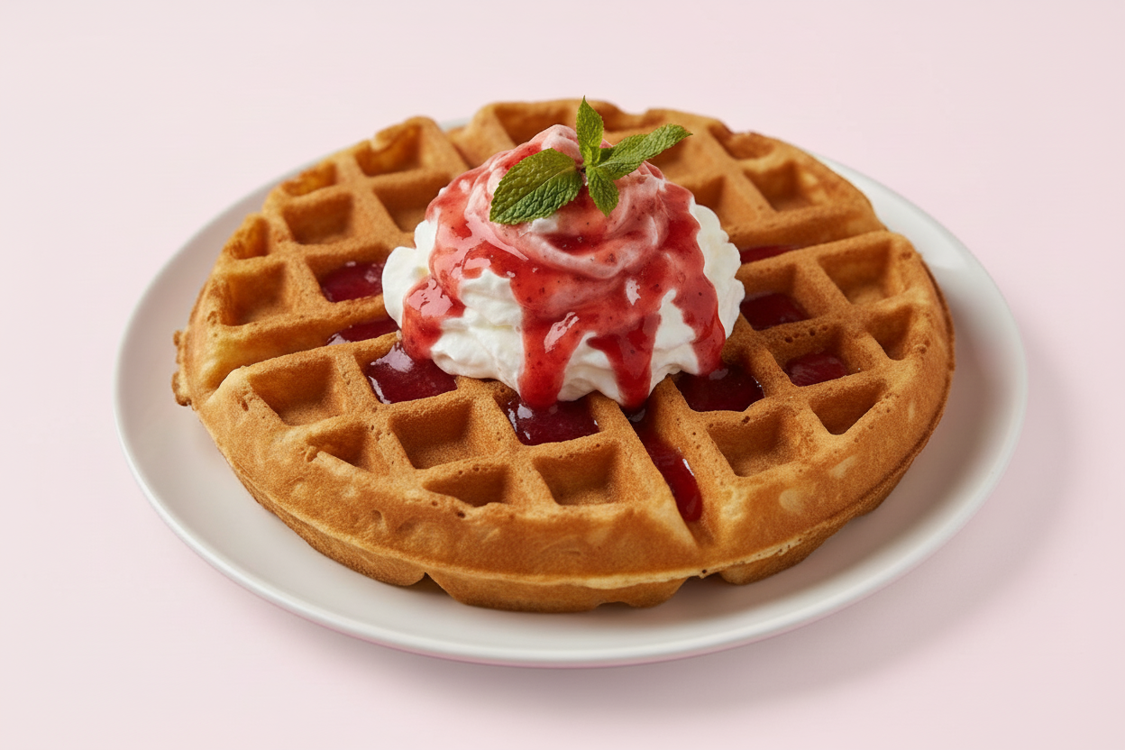 Strawberry And Cream Waffles
