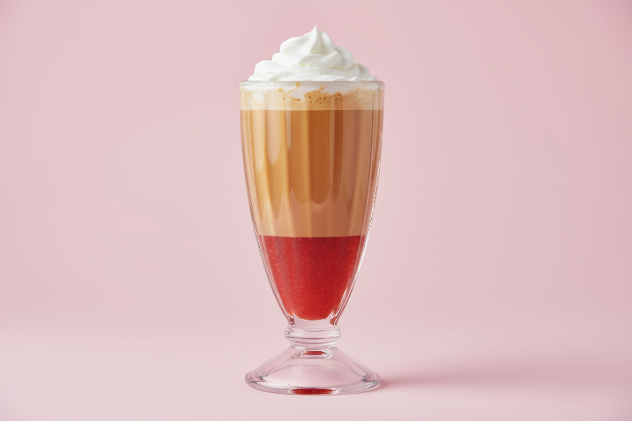 Iced Strawberry Latte & Cream